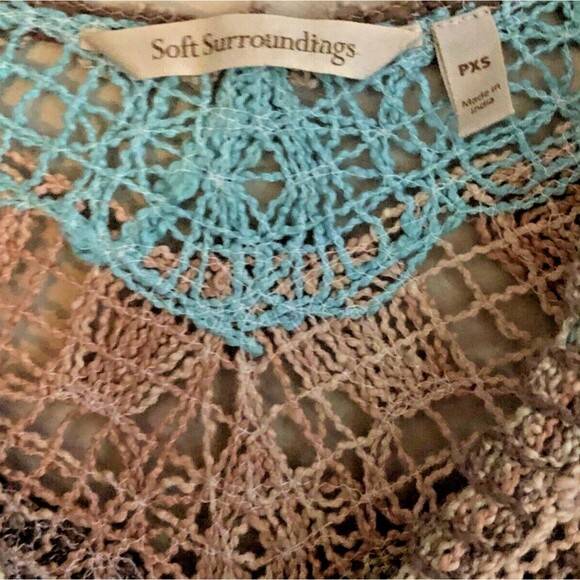 Soft Surroundings Crochet Tunic Womens PXS Woven Chevron Boho Scandi Girl NEW - Picture 5 of 14